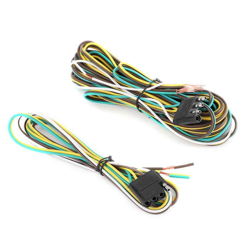 Trailer Wiring Harness Extension Kit 25FT 6.7+1.2m 4 Wire 4-Flat 4 Pin with Male Female Plug Trailer Wiring Harness Kit