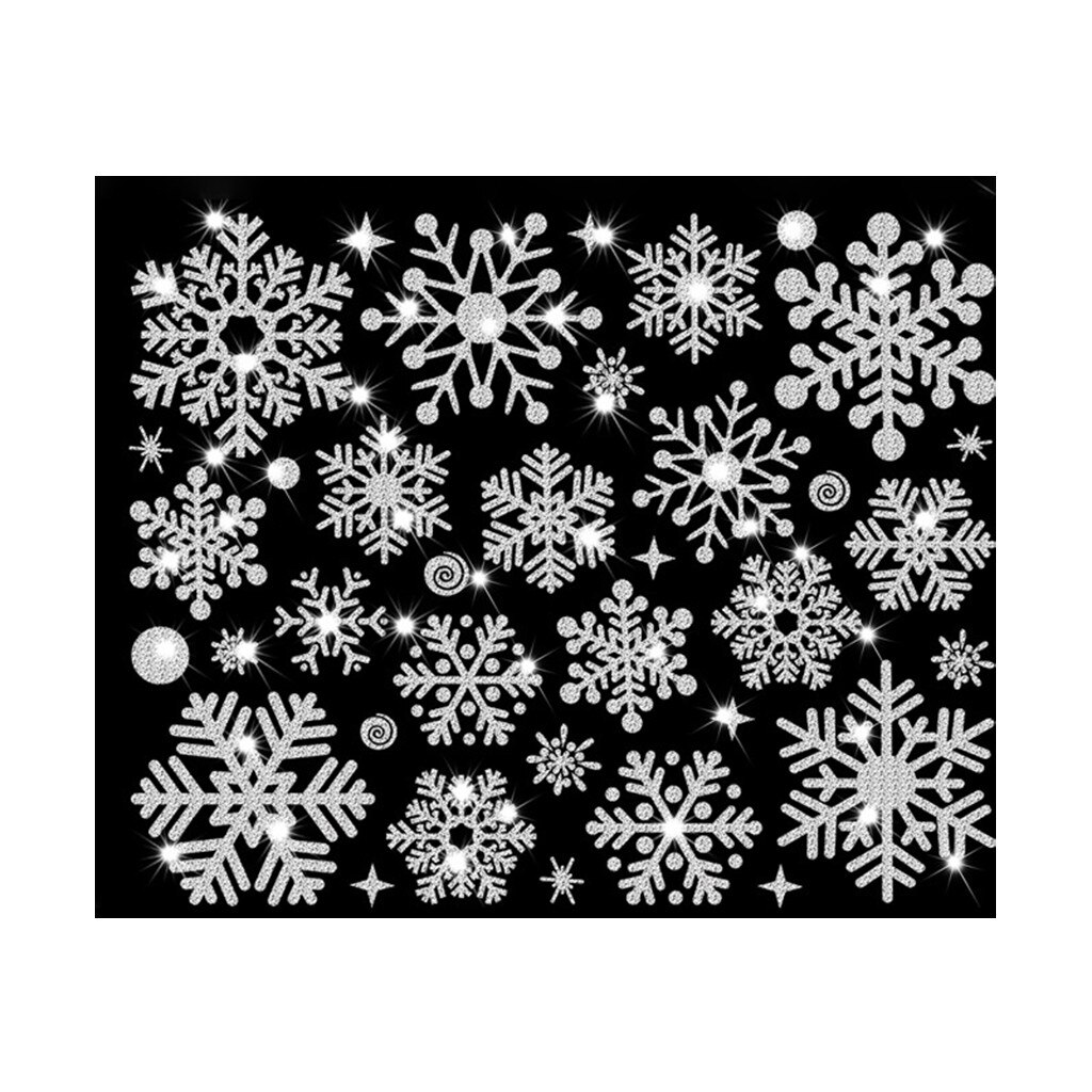 Year Wallpaper Christmas Snowflake Window Sticker Wall Sticker Door Sticker Snowflake Electrostatic Sticker Window Kids: D