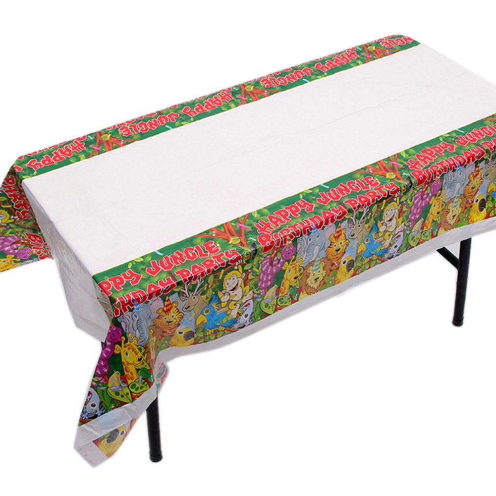 180*108 Cm Wegwerp Tafelkleed Voor Verjaardagsfeestje Vrolijk Kerst Tafelkleed Rechthoek Gedrukt Cartoon Party Tafel Levert: Green