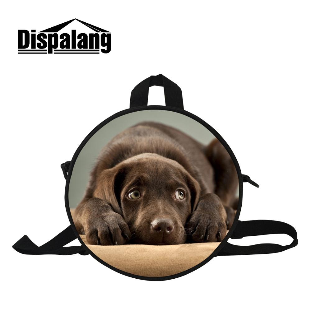 Dispalang Mini Round Messenger Bag for Girls Female Bags for Travel Women's Double Shoulder Pouch Crossbody Pack Print Cute Dog: Sky blue