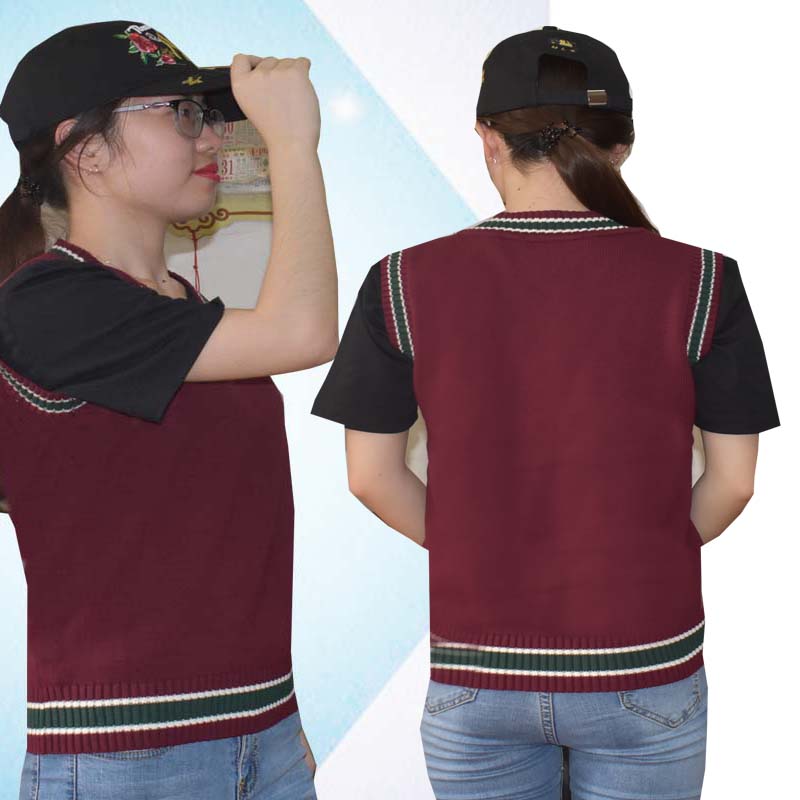 Family V-neck Vests Embroidery School Uniform Clothing Boys Preppy Style Equipment Performance Knit Vest 130-180 cm