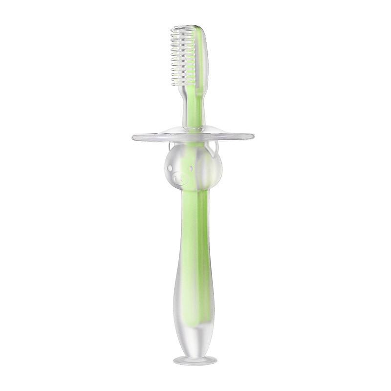 1PC spazzolino da denti per bambini spazzolino da denti in gomma morbida di alta qualità in Silicone per bambini spazzolino da denti per bambini ecologico: green