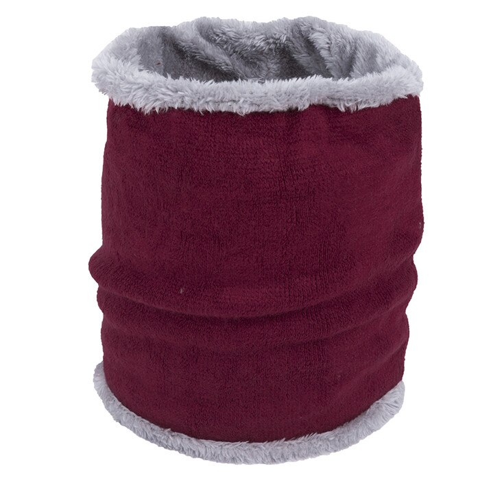 Mode Kinderen Winter Sjaal Dames Sjaals Warme Dikke Fluwelen Jongens En Meisjes Katoen O Ring Sjaal Man En Vrouwen hals Kraag: wine red