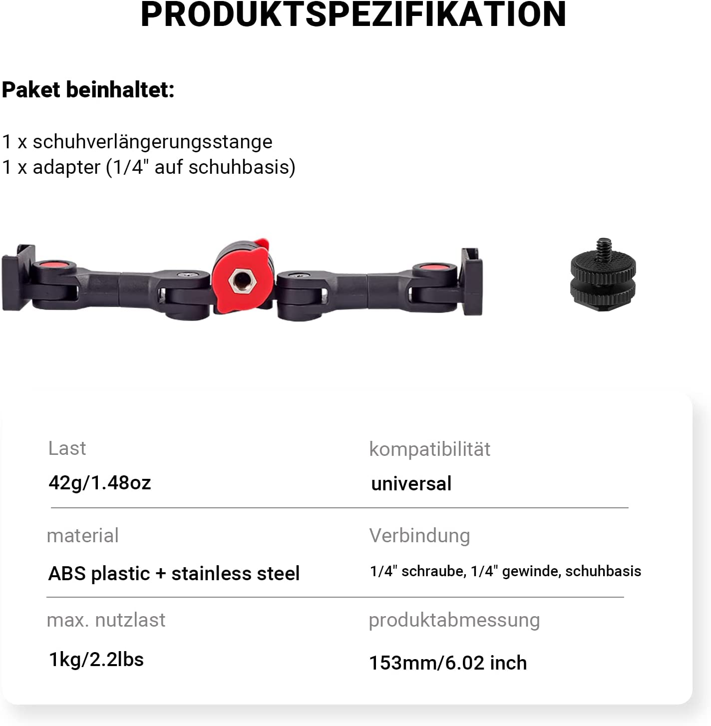 Cold Shoe Base Adapter Mount Extension Bracket Mount for Microphone LED Light Flash (360° Vertical Dual Cold Shoe)