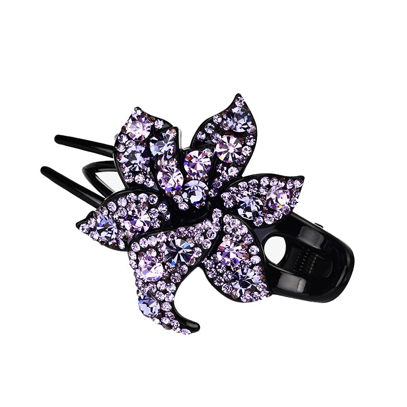 11 Kleuren Hollow Bloemen Haar Clip Barrette Bloem Strass Haarspeld Mode Haaraccessoires Vrouwen Sieraden Haar Klauw Hoofddeksels: 1