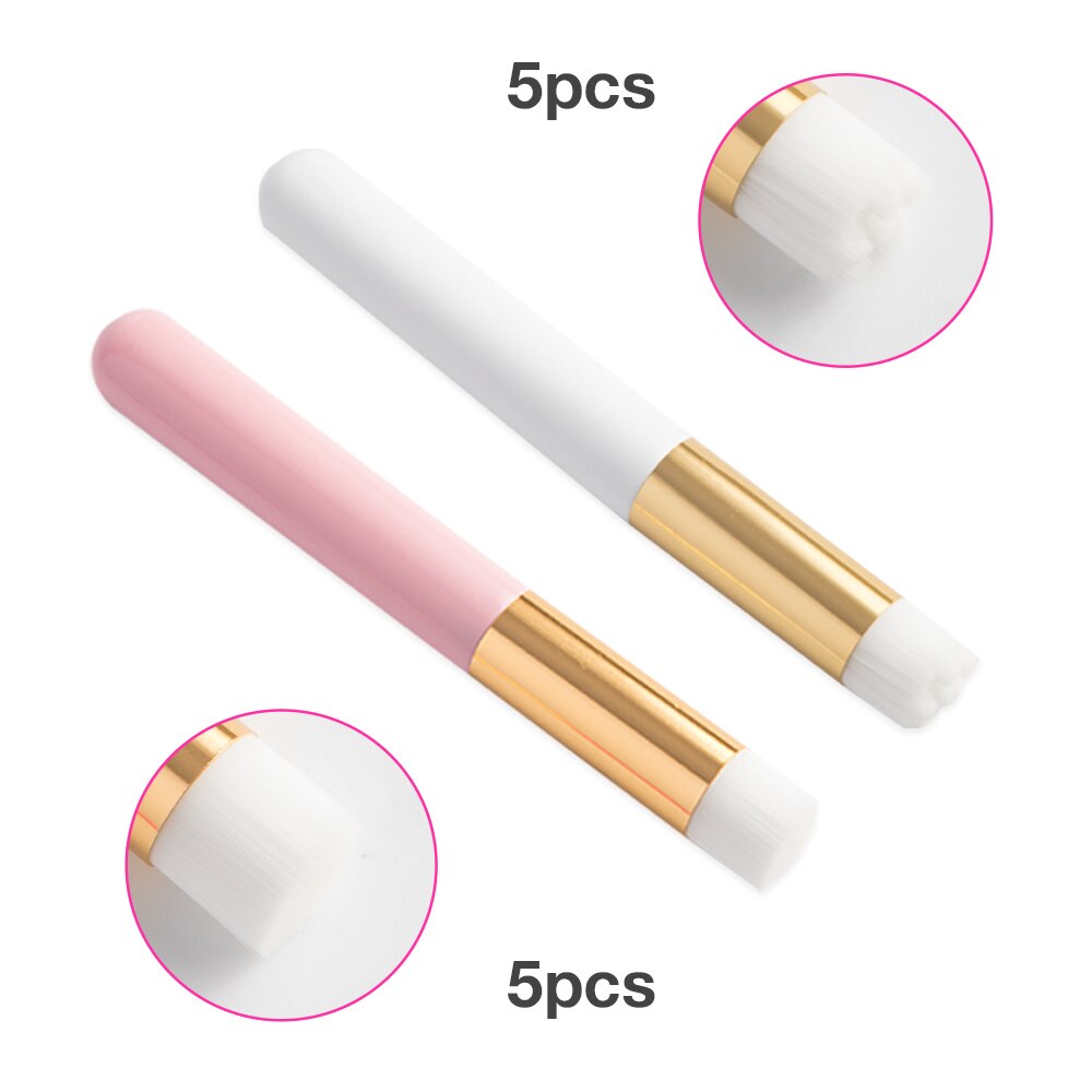 Cepillo de limpieza de pestañas, cepillo limpiador de extensiones de pestañas, brocha para la nariz, limpiador de champú, cepillos de maquillaje cosméticos, 3/10 Uds: 5pcs pink 5pcs white