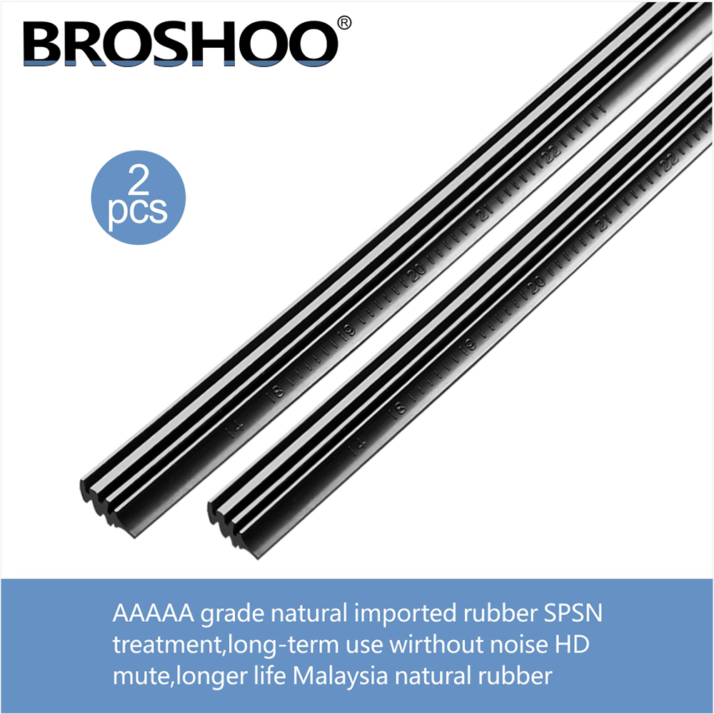 Tiras de repuesto de goma para limpiaparabrisas de coche, hojas de limpiaparabrisas sin marco deshuesadas, 6mm, 14 ", 16", 17 ", 18", 19 ", 20", 21 ", 22", 24 ", 26", 28 ", 30", 2 unidades 32"