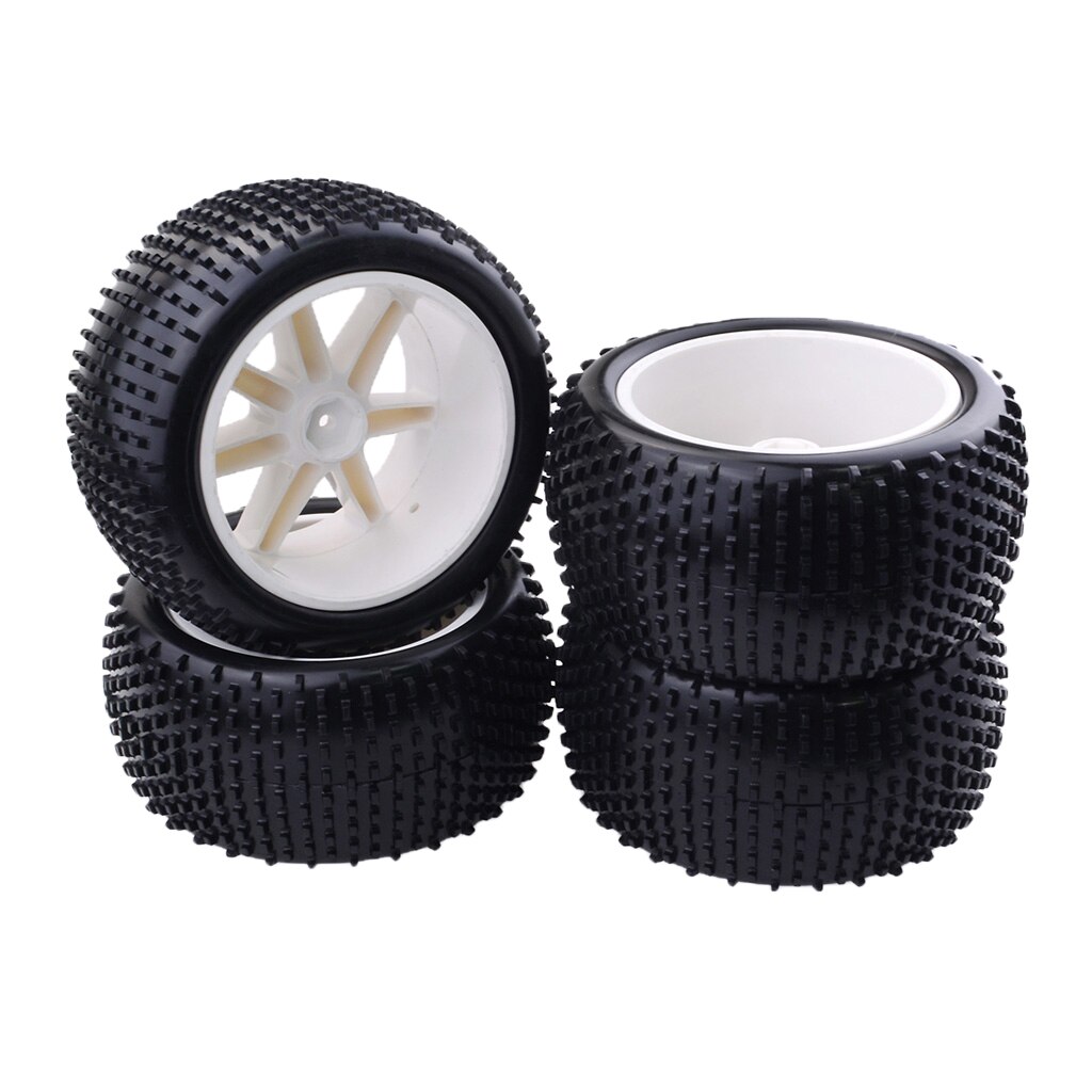 4Pcs RC Car Tires - Rubber Wheels Rims for HSP, Hongnor, LRP, VRX, Redcat FTX Buggy