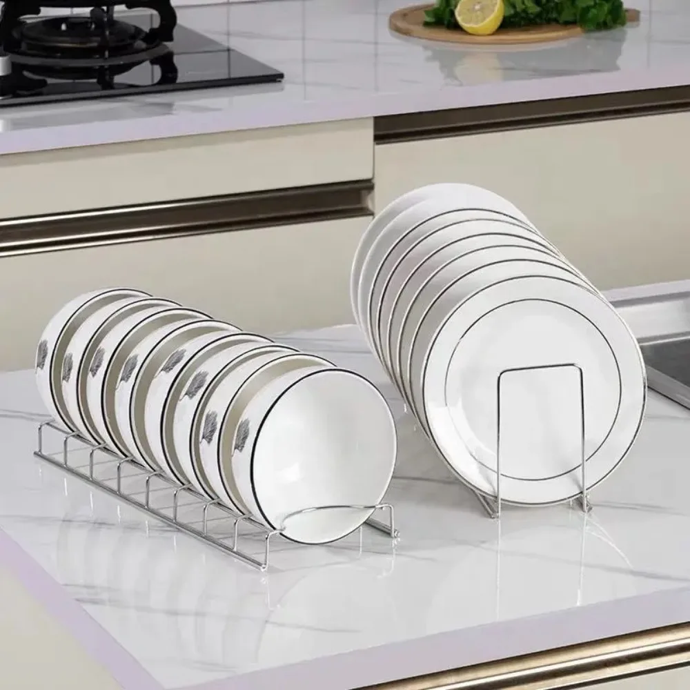 Kitchen Bowl Dish Organizer Stainless Steel Dish Holder Home Cutlery Dishes Pot Lid Rack Household Dish Rack Kitchen Accessories