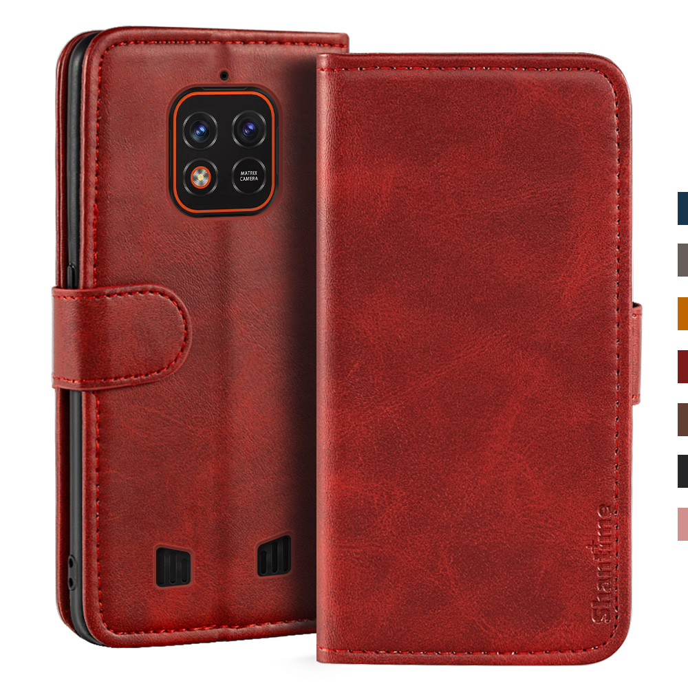 Case Voor Oukitel WP18 Case Magnetische Wallet Leather Cover Voor Oukitel WP18 Stand Coque Telefoon Gevallen: Red