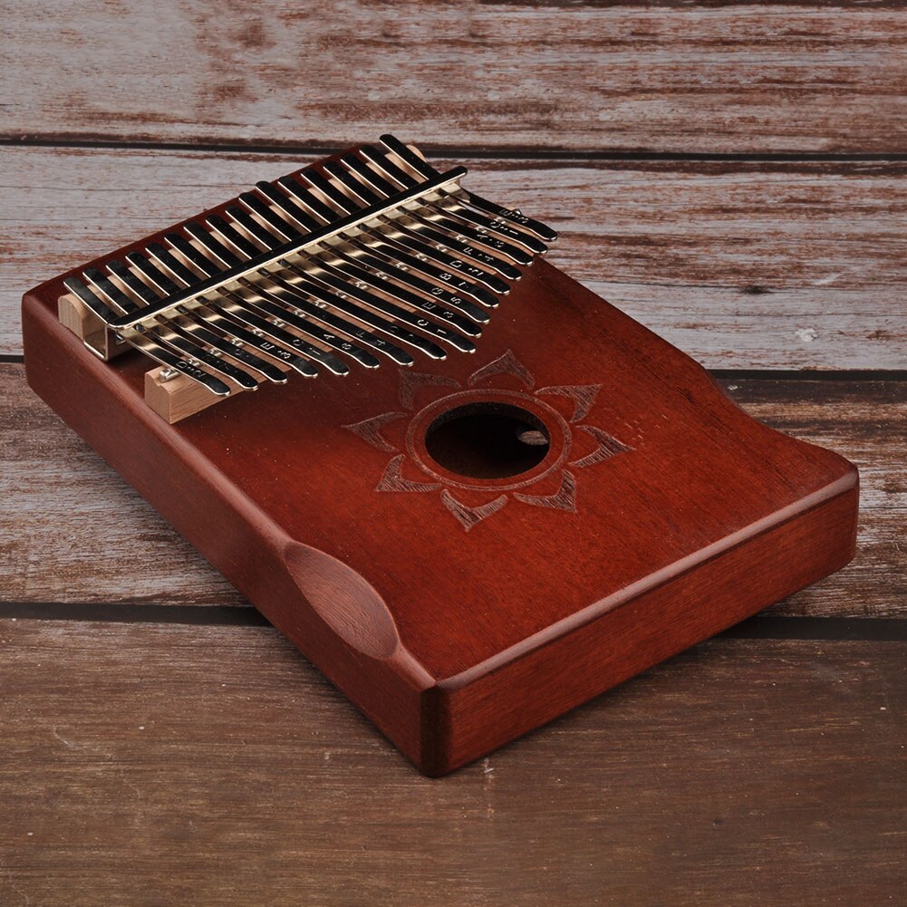 17 Keys Kalimba Musical Instrument Wood Mahogany Thumb Finger Piano African Sanza Mbira with Tuning Tool Storage Bag for