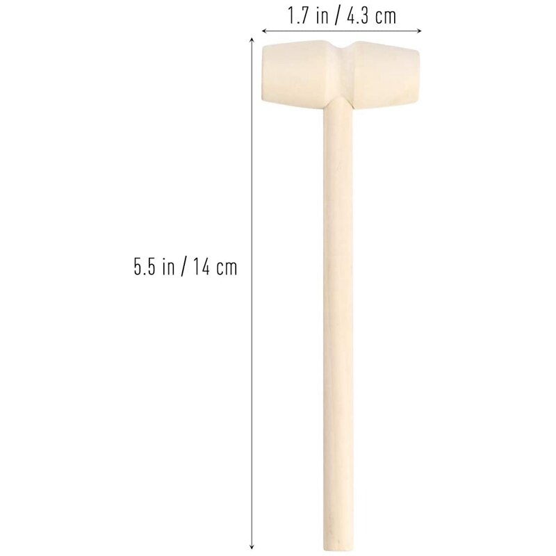 24 Pieces Wooden Crab Mallet Seafood Shellfish Wood Cracker Mini Wood Hammer Shell Cracker for Seafood Lobster Tool