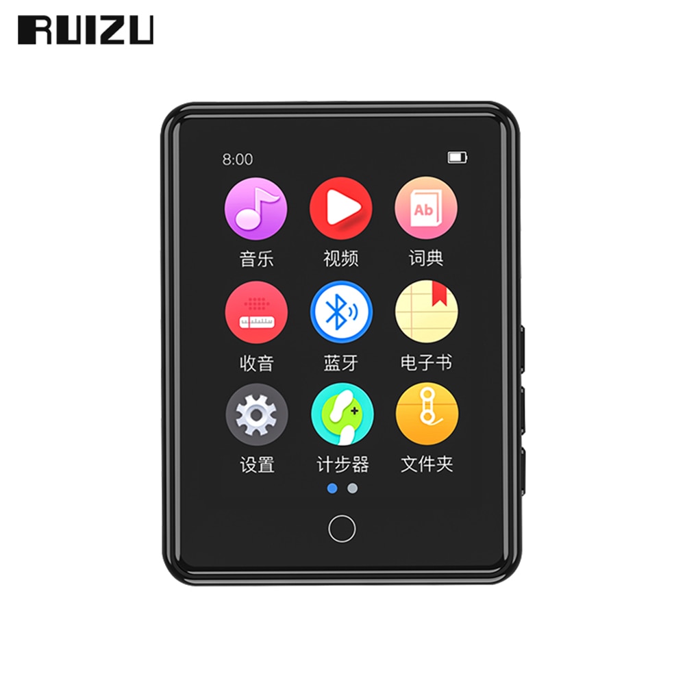 Ruizu M17 Full Touch Screen MP3 Speler Bluetooth 5.0 16Gb Muziekspeler E-Book Met Woordenboek Voor Student Engels Luisteren