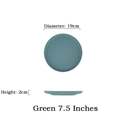 Nordisk keramik bøf vestlige tallerkener hjemmefade tallerken frugt skål dessert bordservice vestlig stil bøffer: A3. grønne 7.5 inches