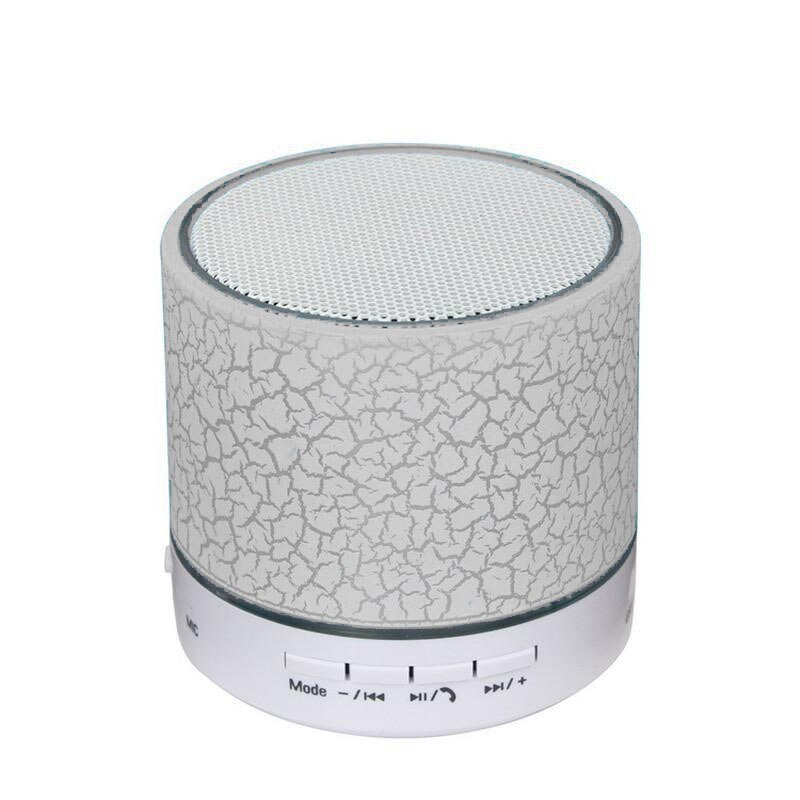 Kleurrijke Led Bluetooth Speaker Mini Draagbare Draadloze Kaart Bluetooth Speaker Big Crack Mobiele Computer Notebook Subwoofer: WHITE