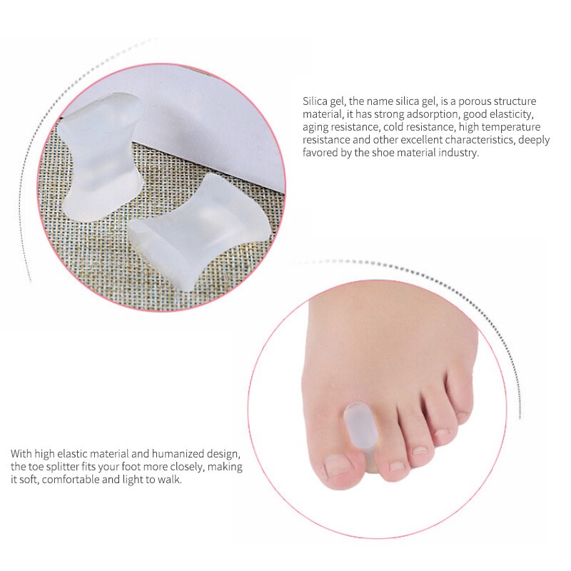 2 Stks/paar Siliconen Gel Teen Separator Spacer Straightener Voetverzorging Orthopedische Teen Afscheiders Voet Nail Gereedschap Relief Pijn S/L