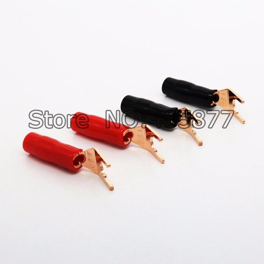 Zuiver Koper Spade Plug Luidsprekerkabel Spade Connector Terminal Plug