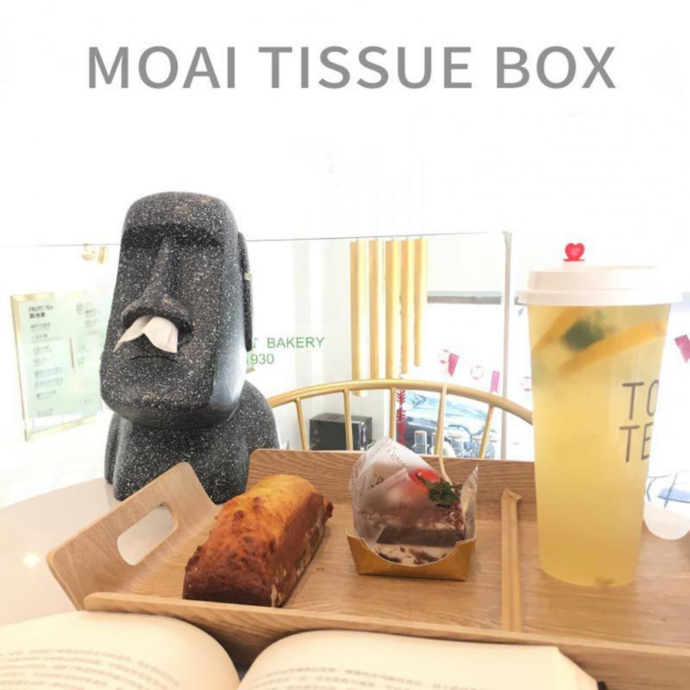 Tissue Box Cover Easter Island Tissue Box Holder Weird Toilet Paper Holder Funny Tissue Box Cover Adorable Moai Shaped Organizer