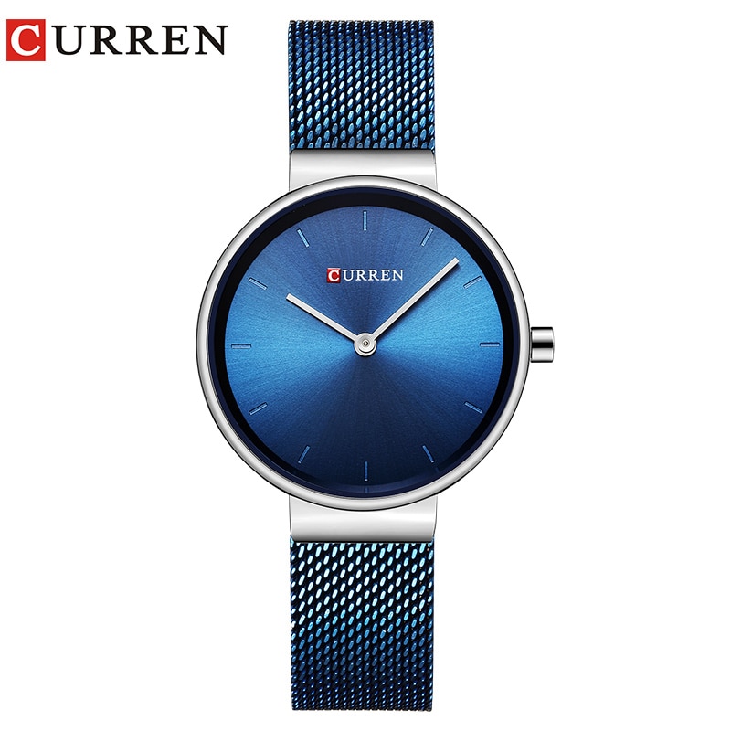 Curren casual eenvoudig quartz dameshorloge populair dameshorloge roestvrij staal montre femme relogio feminino
