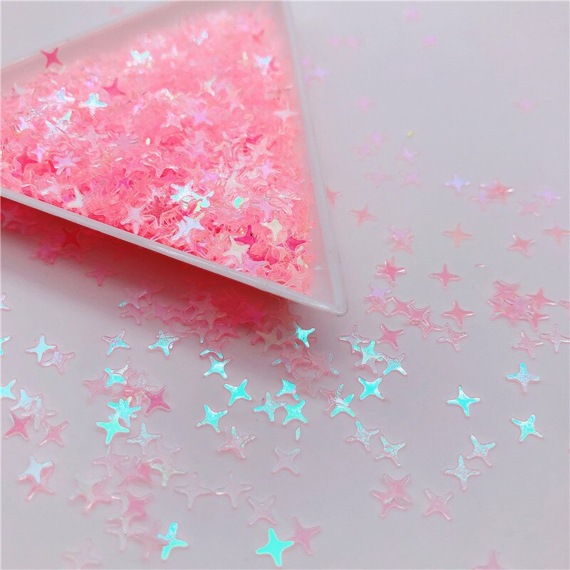 Colorful Halo 4 Point Star Confetti Holographic Glitter Aurora Borealis Sprinkle Iridescent Cross Star Flakes Resin Art supplies: 16