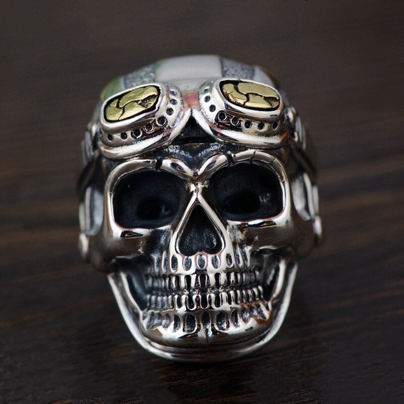 FDLK – bague Punk gothique Vintage avec crâne à l&#39;ancienne pour hommes, bijoux de fête à vélo de la seconde guerre mondiale