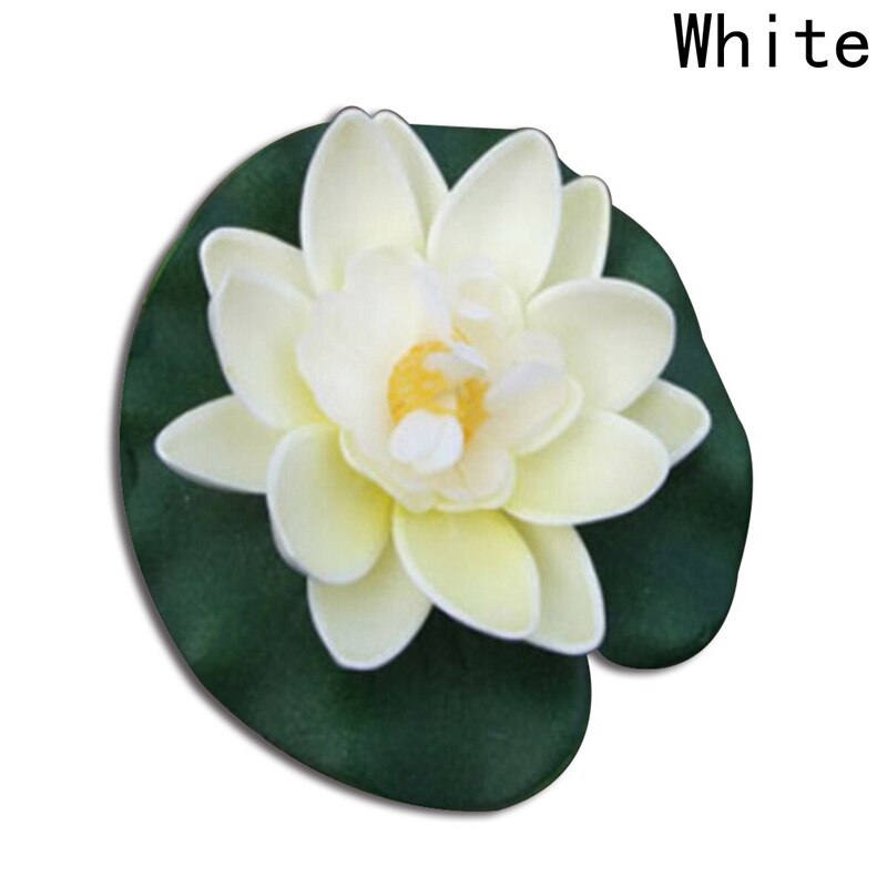 5Pcs Kunstmatige Drijvende Waterlelie Eva Lotus Bloem Vijver Decor 10Cm Rood Geel Blauw Roze Licht Roze Zwembad simulatie Lotus: HG11876WT