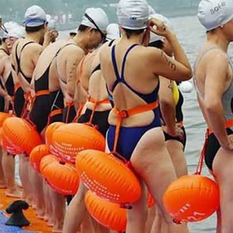 Dobbelt lag tykkere oppustelig svømme flyde bøje svømme sikkerhed flyde taske dykker bøje rafting drivende ballon luft tør taske