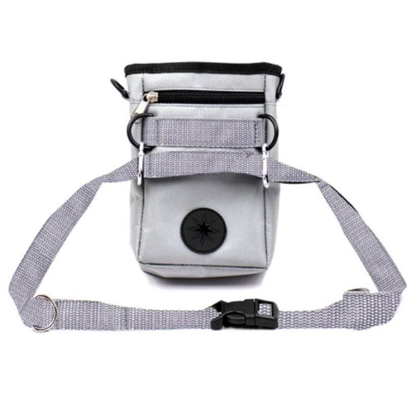 Portable Dog Outdoor Training Treat Bags Pet Dogs Pouch Feed Storage Pouch Puppy Snack Reward Detachable Waist Bag With Belt: Gray