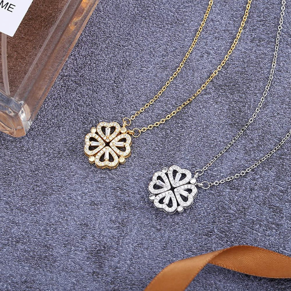 316L Aço Inoxidável Amor Colar Pingente Magnético para Mulheres Colar Trevo Em Forma De Coração Clover Colar Pingente Presente Da Jóia