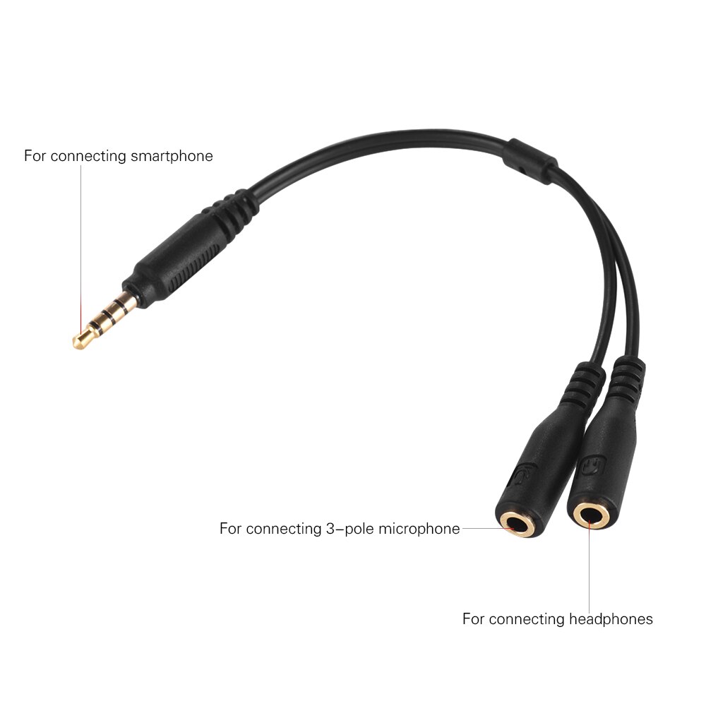 Cable adaptador de micrófono de 3,5mm, convertidor de micrófono estéreo, conector macho TRRS de 4 polos para iPad, iPhone, Samsung, Huawei, teléfono inteligente