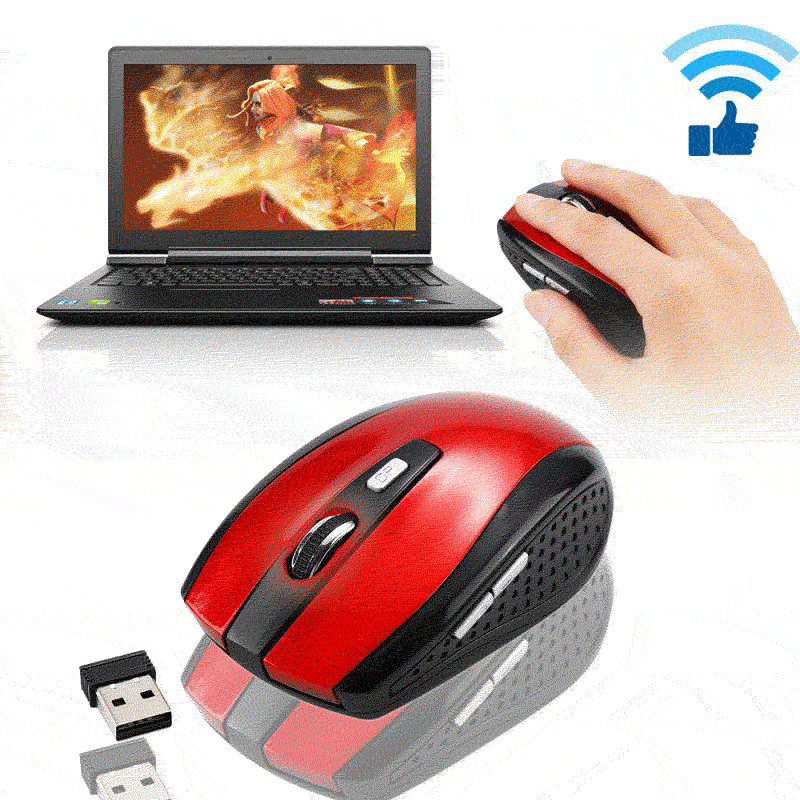 6 Keys 2.4G Wireless Mouse Durable Optical Computer Mouse Ergonomic Mice For Laptop Universal Computer Peripherals