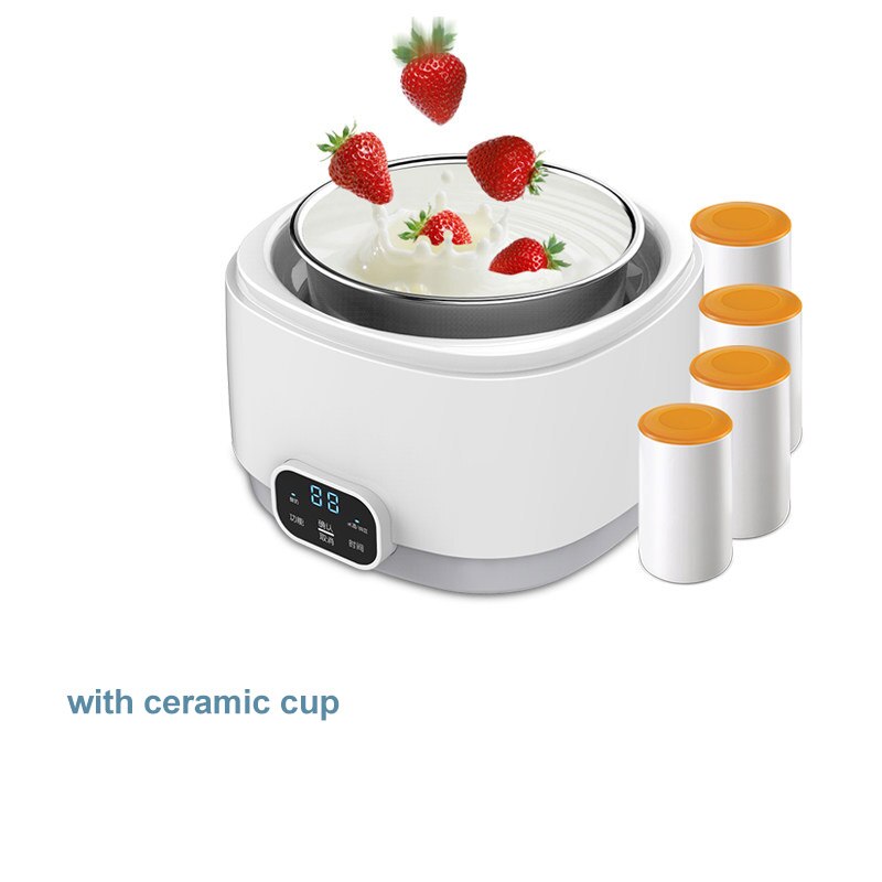 Elektryczna maszyna robić produkcji jogurtu jogurt maszyna DIY narzędzie urządzenia kuchenne automatyczne Natto wino ryżbyć winnym "trzy w jednym" fermentacji 220V: z ceramic cup