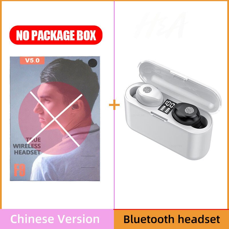 H & A TWS 5,0 Drahtlose Kopfhörer Bluetooth Kopfhörer mit Mikrofon Sport Wasserdichte berühren Kontrolle Drahtlose Kopfhörer Kopfhörer: C
