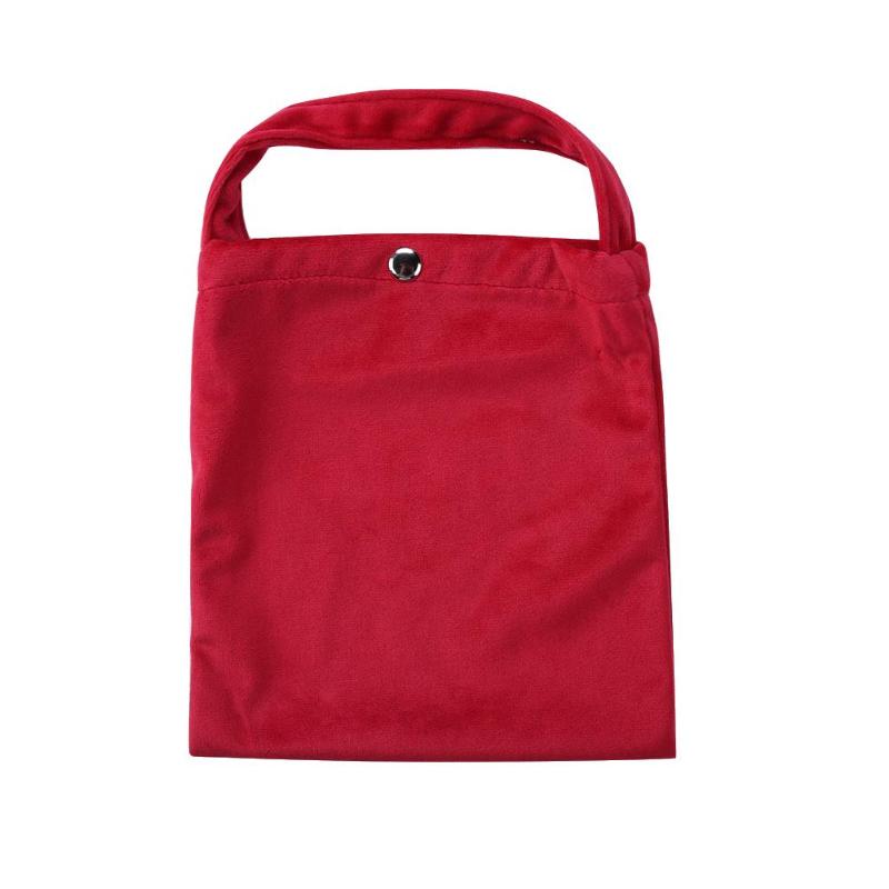 Portable Smooth Nordic Style Velvet Storage Bag Pocket Handbag Dust Bag: Red