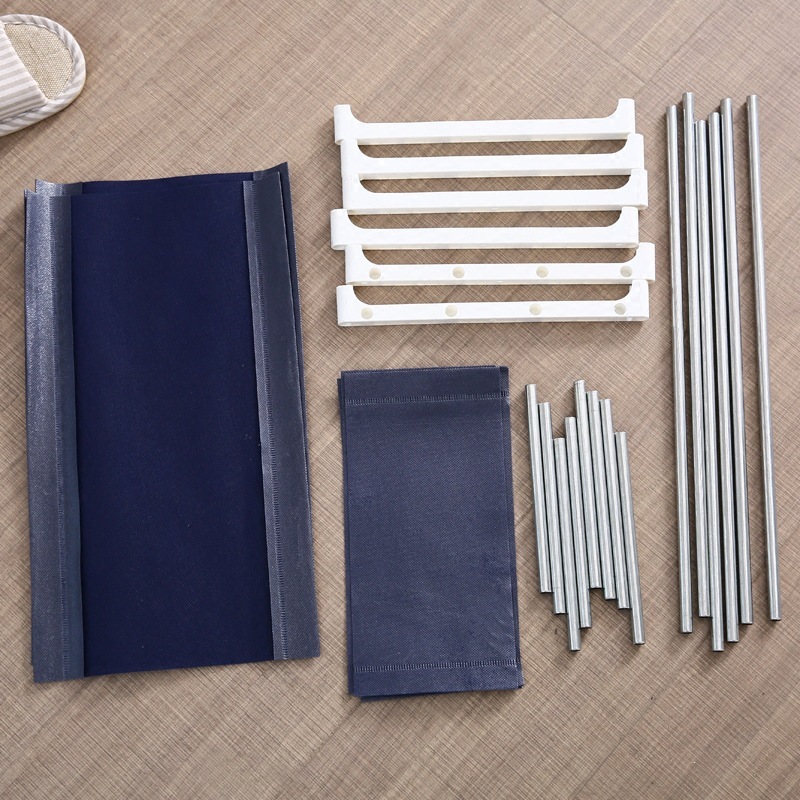 Diy Opvouwbare 5 Laag Non-woven Schoenenrek Grote Size Thuis Woonkamer Stof Stofdicht Kabinet Organizer Holder Stand schoenen Plank
