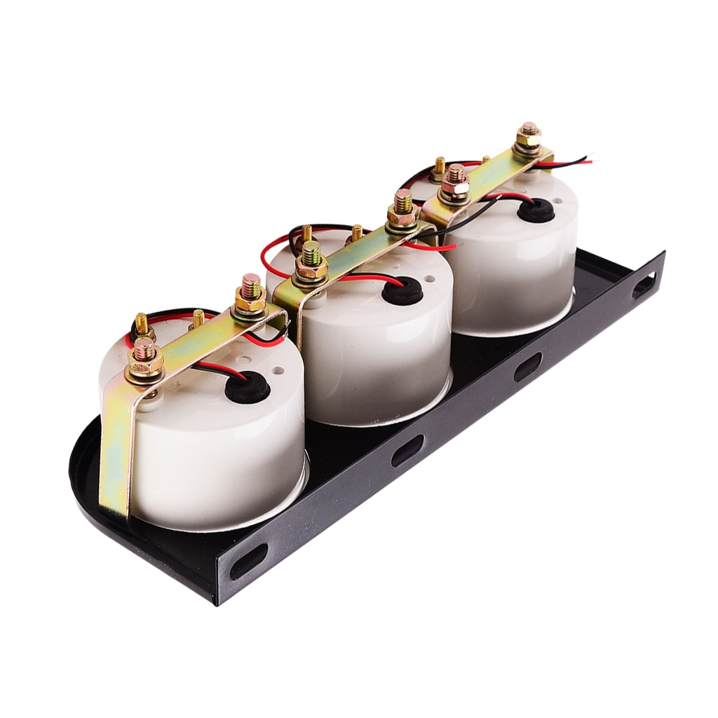 52mm Triple Gauge Set Oil Temp Oil Pressure Water Temp Meter Testing, Dial Face, Black Bezel