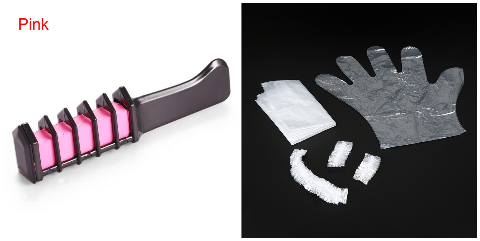 Mini midlertidigt hår flerfarvet farve kam farveblyanter hårfarve farve hårfarve kridt til salon hjemmebrug: Pink -4 stk hårfarve