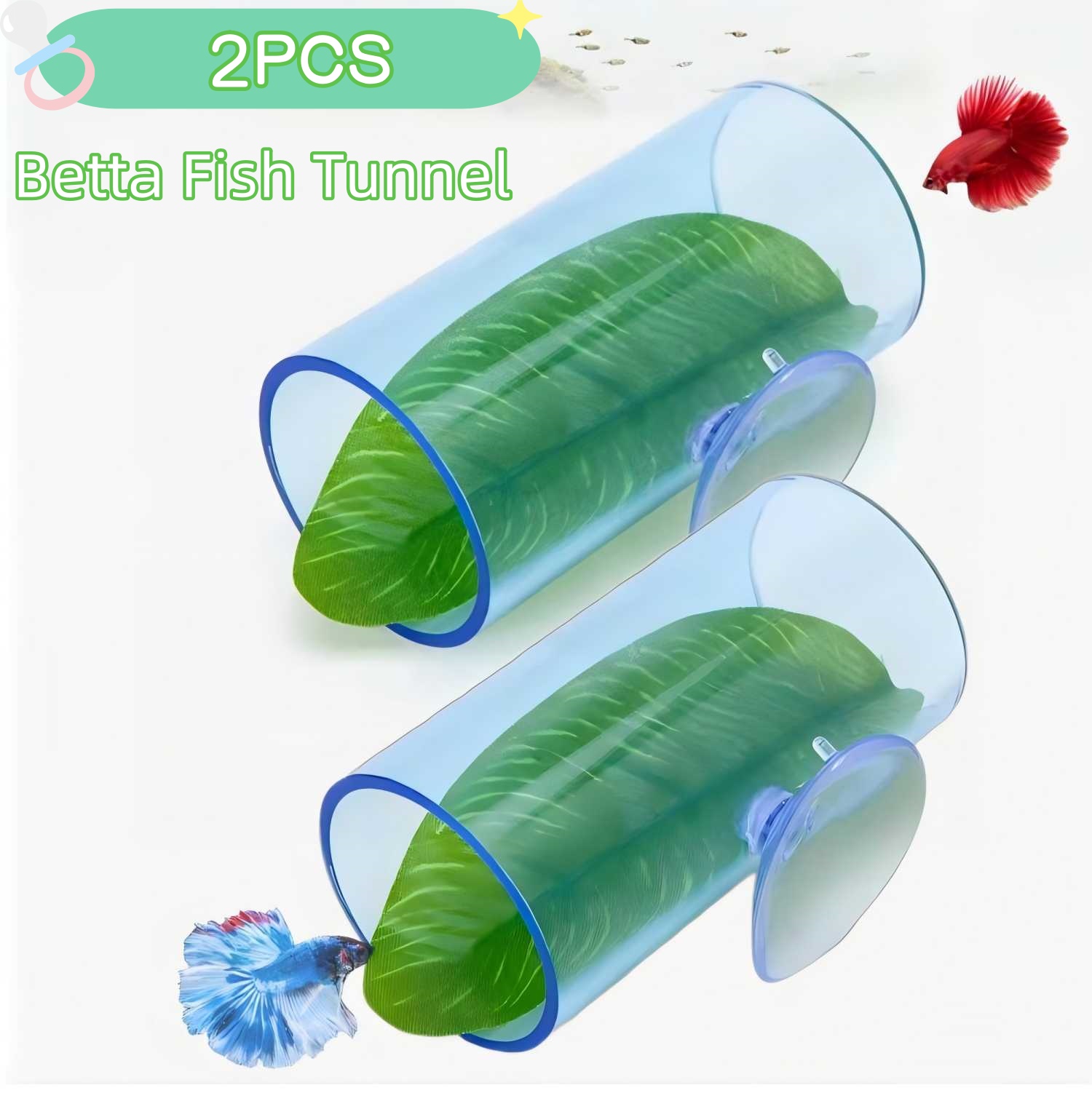 1/2Stck Betta Fisch Acryl Rohr Tunnel Hohl Aquarium Dekorationen Für Bessere Beobachtung Fische Verbessert Betta der Gesundheit