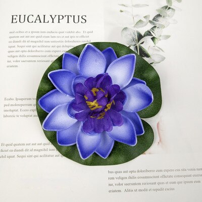 Plantas flutuantes água lírio artificial flor de lótus folha lagoa tanque de peixes decoração nova: Blue