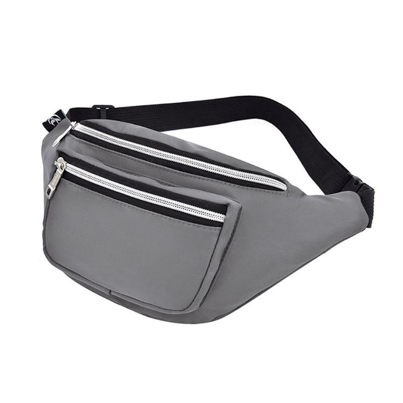 Sac de ceinture en Nylon unisexe, sac à main de poitrine à Double fermeture éclair, sacs banane imperméables pour hommes et femmes: GY