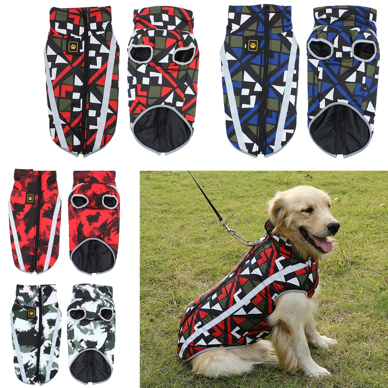 Ectkuee Waterdichte hondenjas warm gevoerd donsje huisdier hond puppy kleding vest (roze, 3XL
