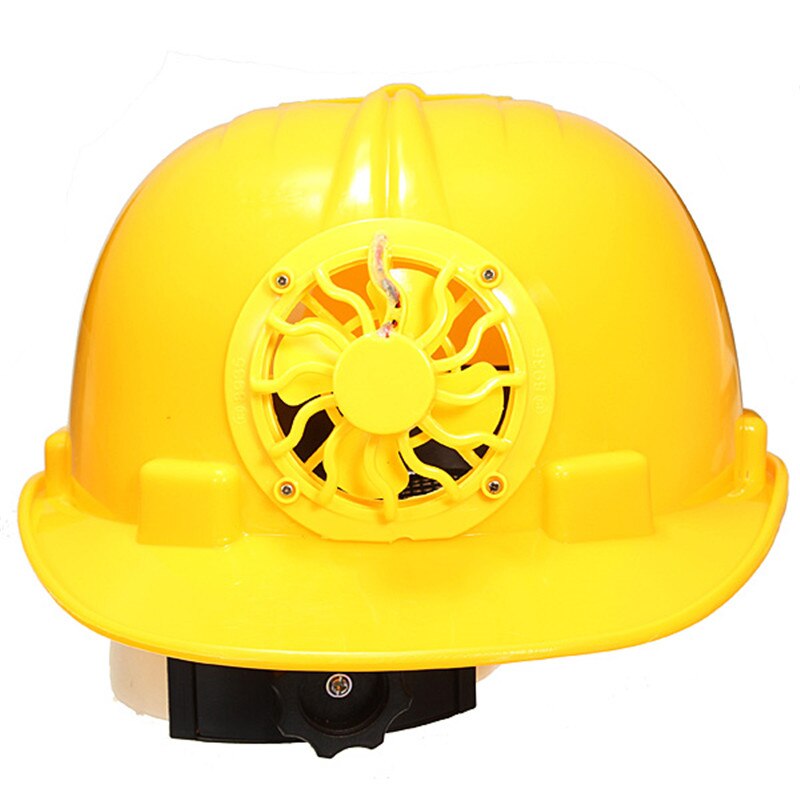 Anpwoo Verstelbare 0.3W Pe Zonne-energie Veiligheid Helm Hard Ventileren Hoed Cap Met Cooling Cool Fan geel