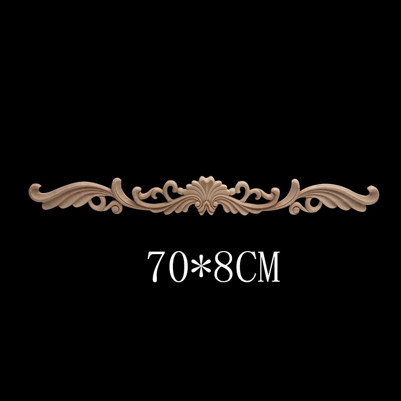 Houtapplicatie houtsnijwerk deur onlay ongeverfde decoratie bloemige lange houten huisdecoratie accessoires hoek: C23-6