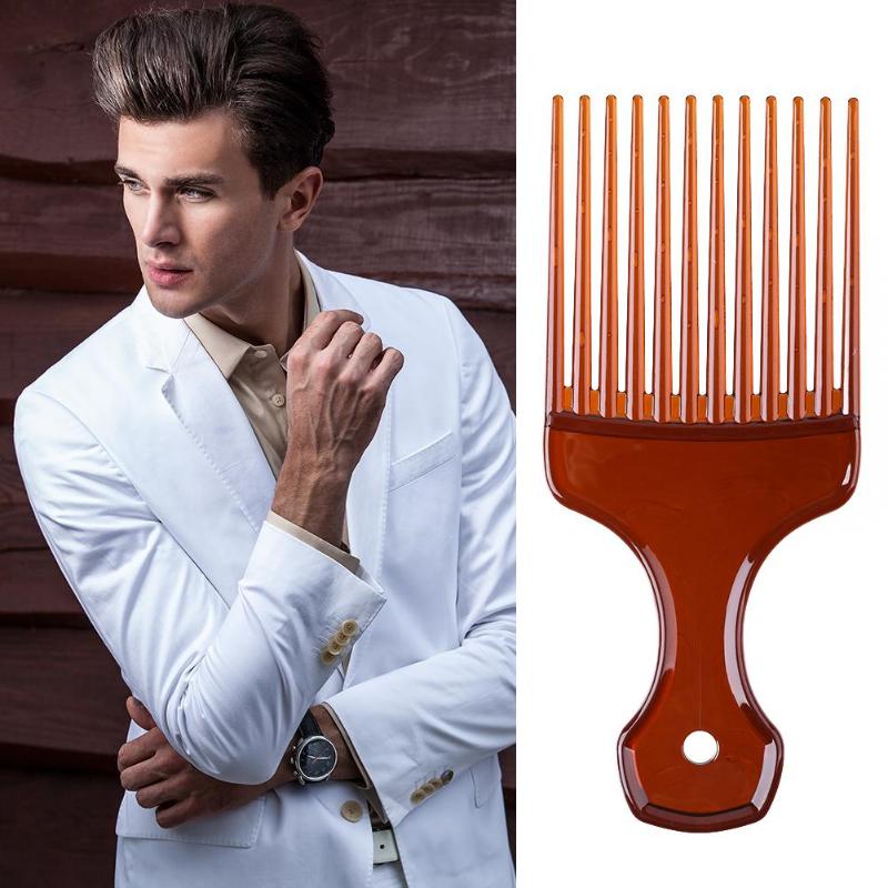 Peine de horquilla de pelo Afro de dientes anchos Unisex, cepillo de inserción de masaje rizado, estilo de cabello