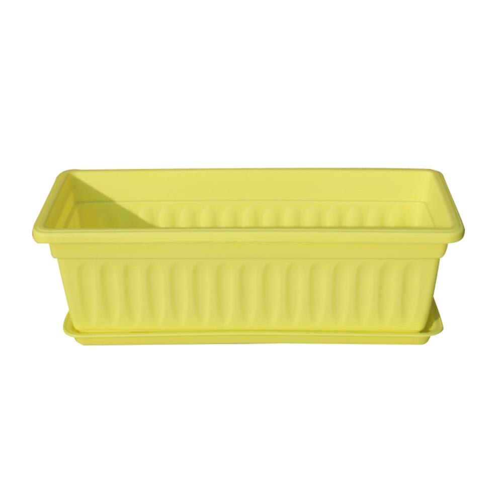 3Pcs Balkon Tuin Bloem Bonsai Kom Kwekerij Wastafel Planter Imitatie Rechthoekige Groente Bloem Planter Hars Planten Pot: Yellow 50x21x14cm
