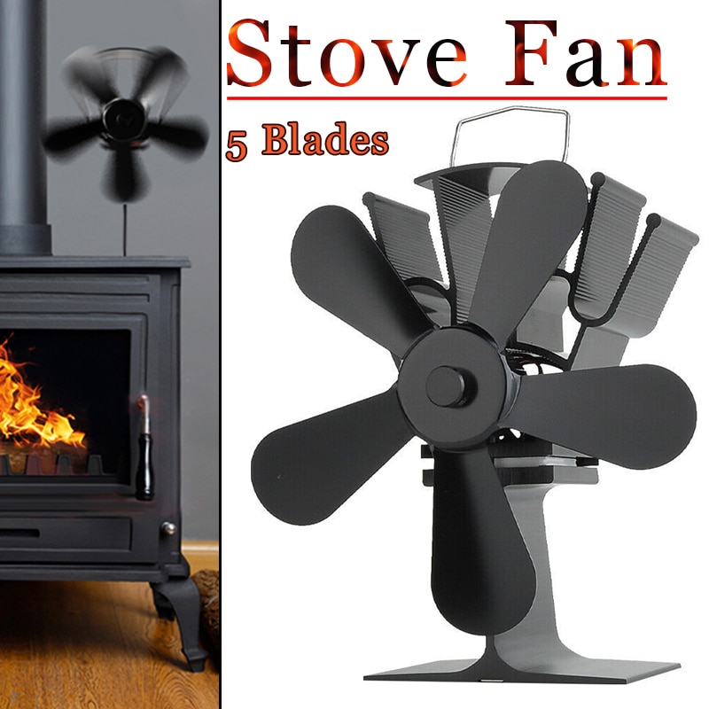 Cheminée maison efficace Distribution de chaleur 5 lame chaleur alimenté poêle ventilateur bûche bois brûleur ventilateur silencieux