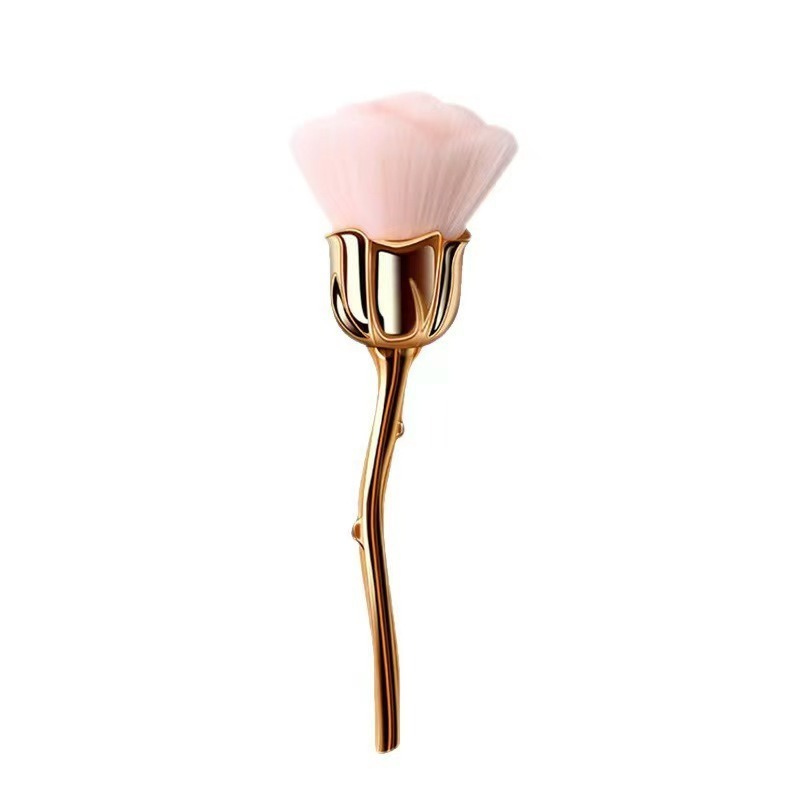 Brocha de maquillaje en polvo suelto para mujer, herramientas de belleza facial, brocha para polvo para decoración de uñas, base, herramientas de maquillaje, 1 ud.: Negro