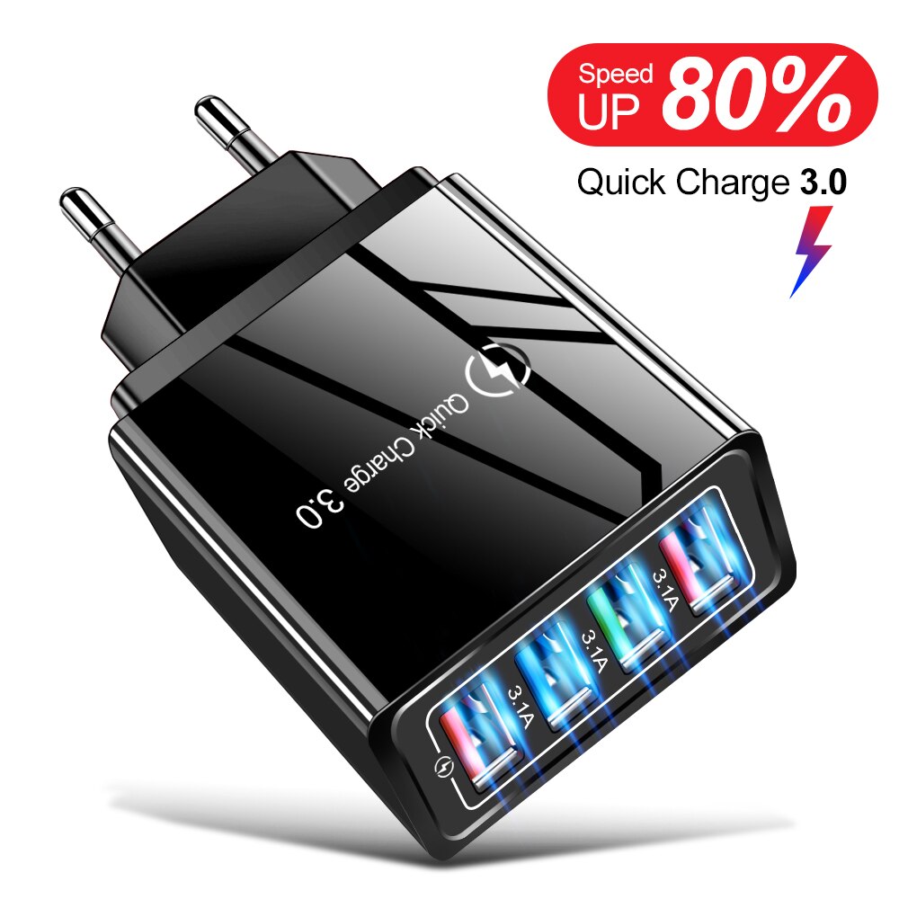 EU/Us-stecker USB Ladegerät Für iphone 8 11 Huawei Samsung Quick Charge 3,0 Universal Wand Handy Schnelle lade Tablet Ladegerät