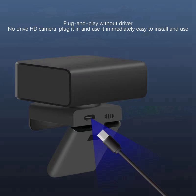 Webcam 360° Face Follower Motion Tracking 1080P HD USB Webcam Built-in Microphone for Mobile Phone Tablet PC