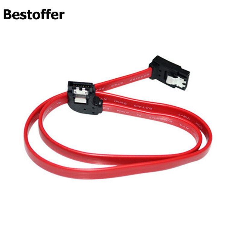 50CM 1.5&quot; Serial SATA ATA DATA 7Pin Left 90 Degree Elbow to Up Angled Lead Cable